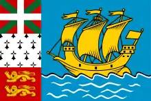 Flag of Saint Pierre and Miquelon (the Grande Hermine)