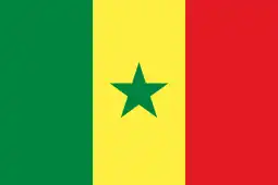 Flag of Senegal (charged vertical tricolour triband)