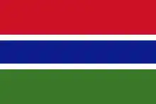 Flag of The Gambia (fimbriated horizontal tricolour)