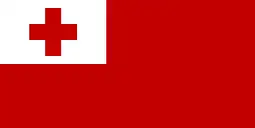 The flag of Tonga has a white canton bearing a red Greek cross couped.