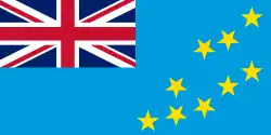 The flag of Tuvalu features the Union Flag in its canton.