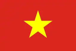 Flag of Socialist Republic of Vietnam. Red symbolizes revolution, the five-point star symbolizes intellectuals, farmers, workers, traders and soldiers.