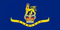 Flag of the Barbadian Governor-General featuring the St Edward's Crown