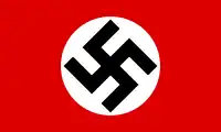 3:5  Flag of the Nazi Party (1920–1945) with a centred circle and swastika.