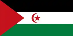 Flag of Western Sahara (crescent facing single star)