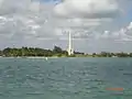 Flagler Memorial Island as seen from a boat on Biscayne Bay