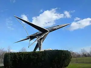 Forms in Transit by Theodore Roszak, near the east entrance (cast in 1964)