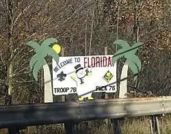 Welcome sign along the Mohawk Trail