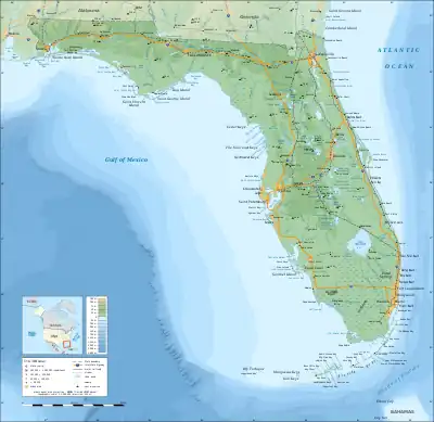 Image 18Topographic map of Florida (from Geography of Florida)