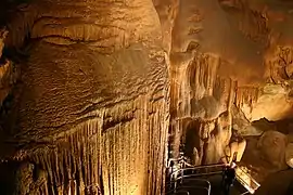 Flowstone found in Mammoth cave.