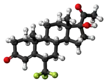 Ball-and-stick model of the flumedroxone molecule