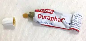 Tube of fluoride varnish