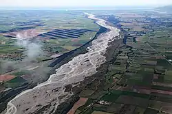 Aerial photograph of Waimakariri River