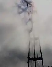 Sutro Tower casts a 3D fog shadow