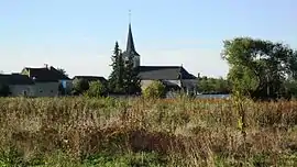 The church and surroundings, Fontaines-les-Sèches