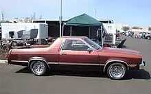 Ford Durango side profile, showing view of original B-pillar