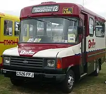 Image 237A 1986 van derived Ford Transit minibus bodied by Carlyle (from Bus manufacturing)