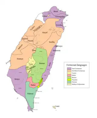 The Formosan languages, per Li (2008)