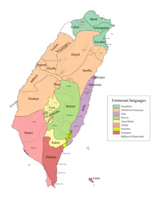 The Formosan languages, per the Austronesian Basic Vocabulary Database (Greenhill, Blust & Gray 2008).