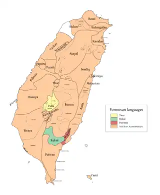 The Formosan languages, per Ross (2009), now abandoned