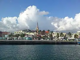 The view from a ship arriving from Les Trois-Îlets