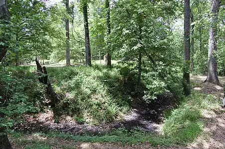 Outside the Fort Desperate earthworks looking west.