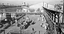 Image 9This large stage at the Fox Studio on North Western Avenue was used as the men's dressing room when more than 2,000 people were needed for the Jerusalem street scenes in Theda Bara's Salomé (1918) (from Fox Film)