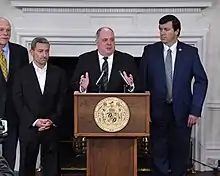 Governor Hogan speaking at a podium