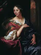 Portrait of Françoise van Diemen, his wife, in 1679 (marriage pendant to his selfportrait)