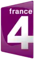 Logo of France 4 from 2008 to 2011 and 2014 to 2018, also used as a secondary logo from 2011 to 2014