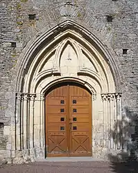 The doorway of the church