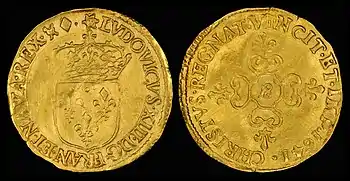 Image 5ÉcuCoin design credit: Kingdom of France; photographed by the National Numismatic CollectionThe écu was a gold and silver coinage system introduced in France in 1266 by Louis IX, so called because the coins featured the French coat of arms. The silver coin proved popular but the gold did not, because of the unrealistic ratio of 1:10 used, which did not properly reflect the metals' exchange rate. The écu remained in use for 500 years. Depicted here are two écu coins, the first made of gold and minted in 1641, in the reign of Louis XIII, and the second made of silver and minted in 1784, in the reign of Louis XVI. Between these two dates, exchange rates were unstable, new coins were issued, and existing ones revalued periodically.More selected pictures