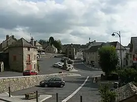 The church square, in Rieutort-de-Randon