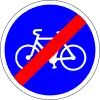 End of bicycle lane