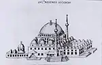 1686 drawing of the original Fatih Mosque (by Francesco Scarella)