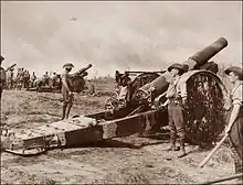 54th Siege Battery with its 8-inch howitzers, Western Front.