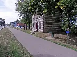 The old Franklin Post Office along the Great Miami River