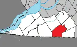 Location within Le Haut-Saint-Laurent RCM