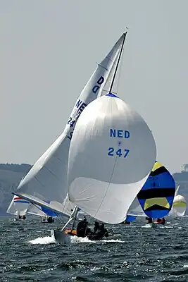 Fred Imhoff, Richard van Rij & Rudy den Outersailing the Dragon: "Danish Joker" (NED 247).