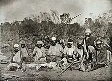 Frederic Bonney with an Aboriginal tribe