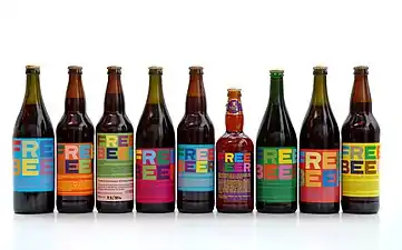 "Free Beer" bottles based on various recipe and label variants created by breweries since 2005