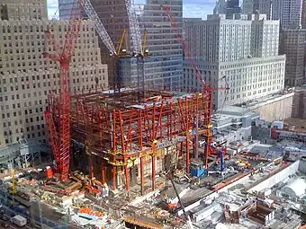 Construction reaching the 17th floor, as of December 10, 2009.