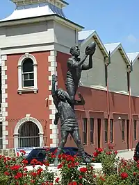 Image 9Statue in Fremantle of an Australian rules footballer taking a spectacular mark (from Culture of Australia)