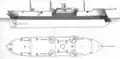 Armour and armament distribution on the Océan class