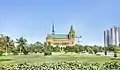 Frere Hall Karachi.View from west side of Garden