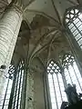 Vaulting of the church, with fresco fragments