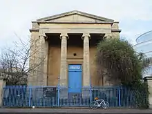 The Freud cafe-bar on Walton Street, in the former St Paul's church building, opposite the junction with Great Clarendon Street and next to the Blavatnik School of Government.