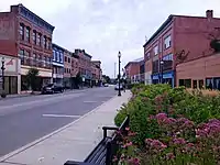 A view of many small businesses on Front St