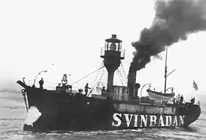 Lagaren during its time as lightship No. 17 Svinbådan