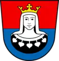 Head of Queen Hildegard (second wife of Charlemagne) in the arms of the Imperial Ducal Abbey of Kempten